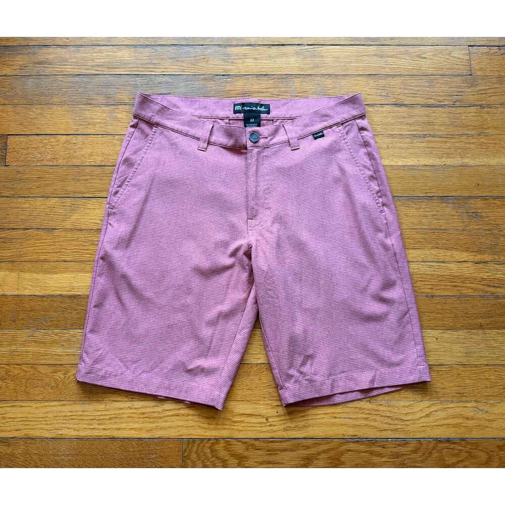 TRAVIS MATHEW Pink Striped Lightweight Golf Shorts Mens sz 32